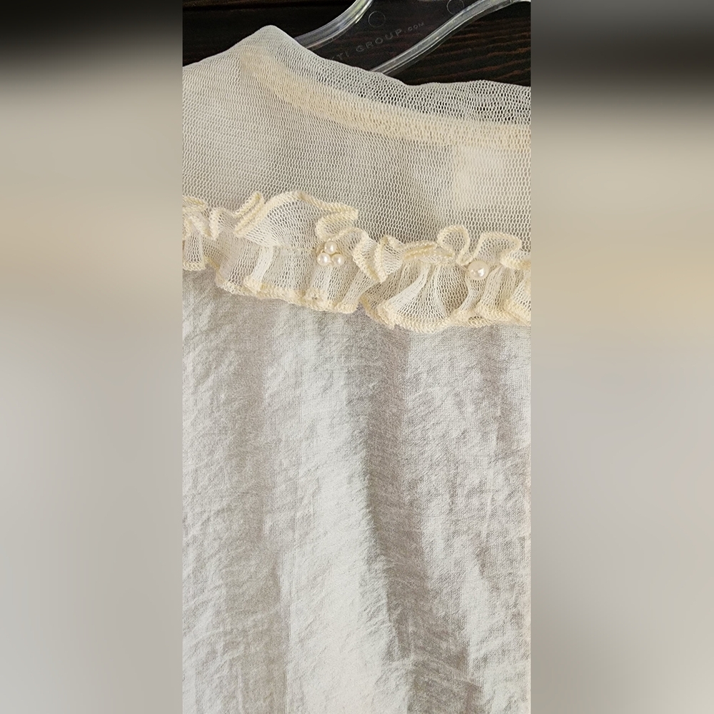 Vintage Pretty Angel Elegant Cream Blouse - Picture 8 of 8